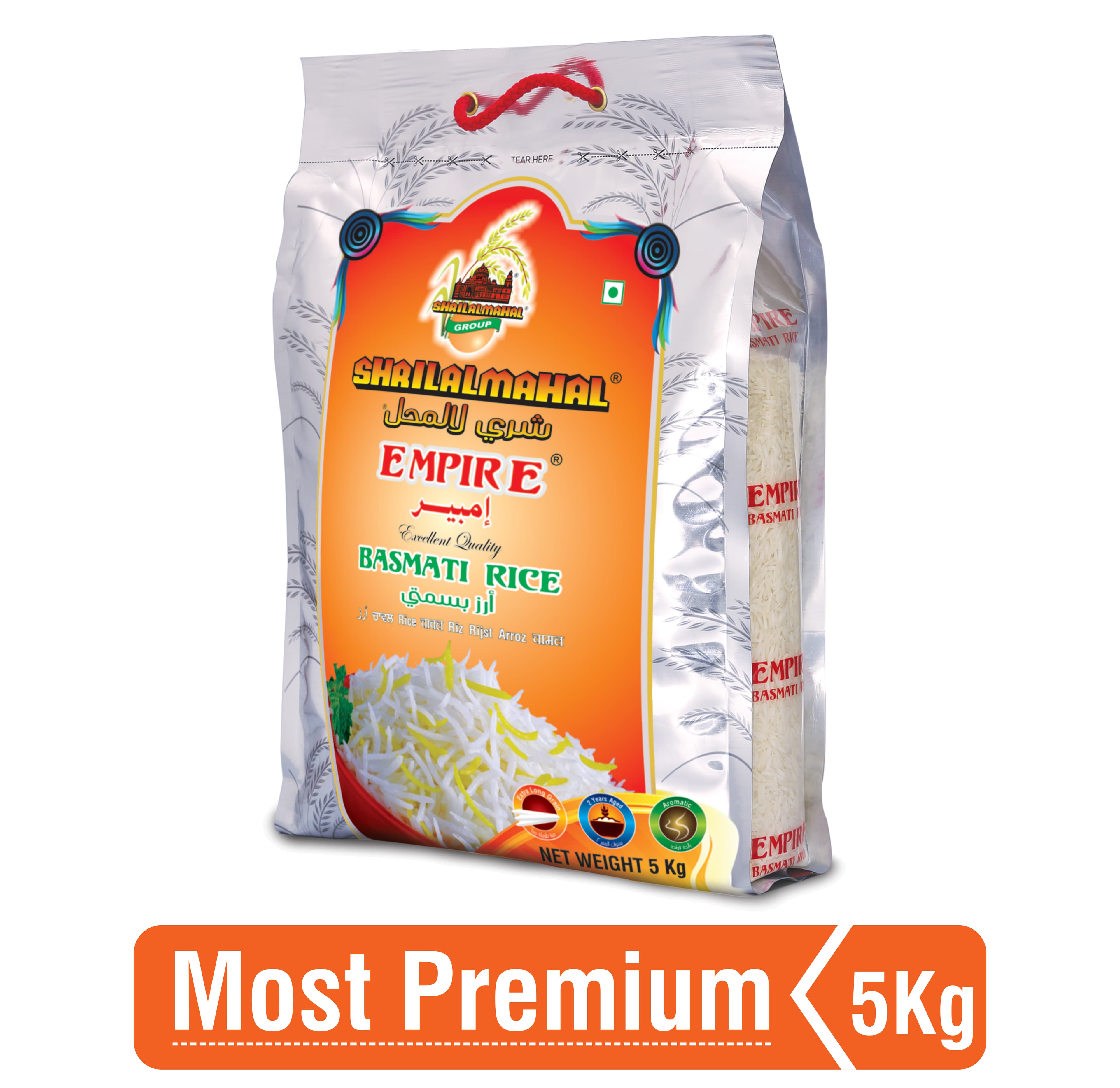Empire premium 1121 basmati rice 5 kg pack by Shri Lal Mahal